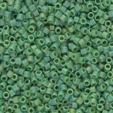 Miyuki delica Beads 11/0 - Matted opaque green ab DB-877